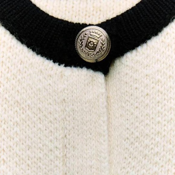ZARA GOLDEN BUTTON KNIT CARDIGAN - Picture 2 of 6